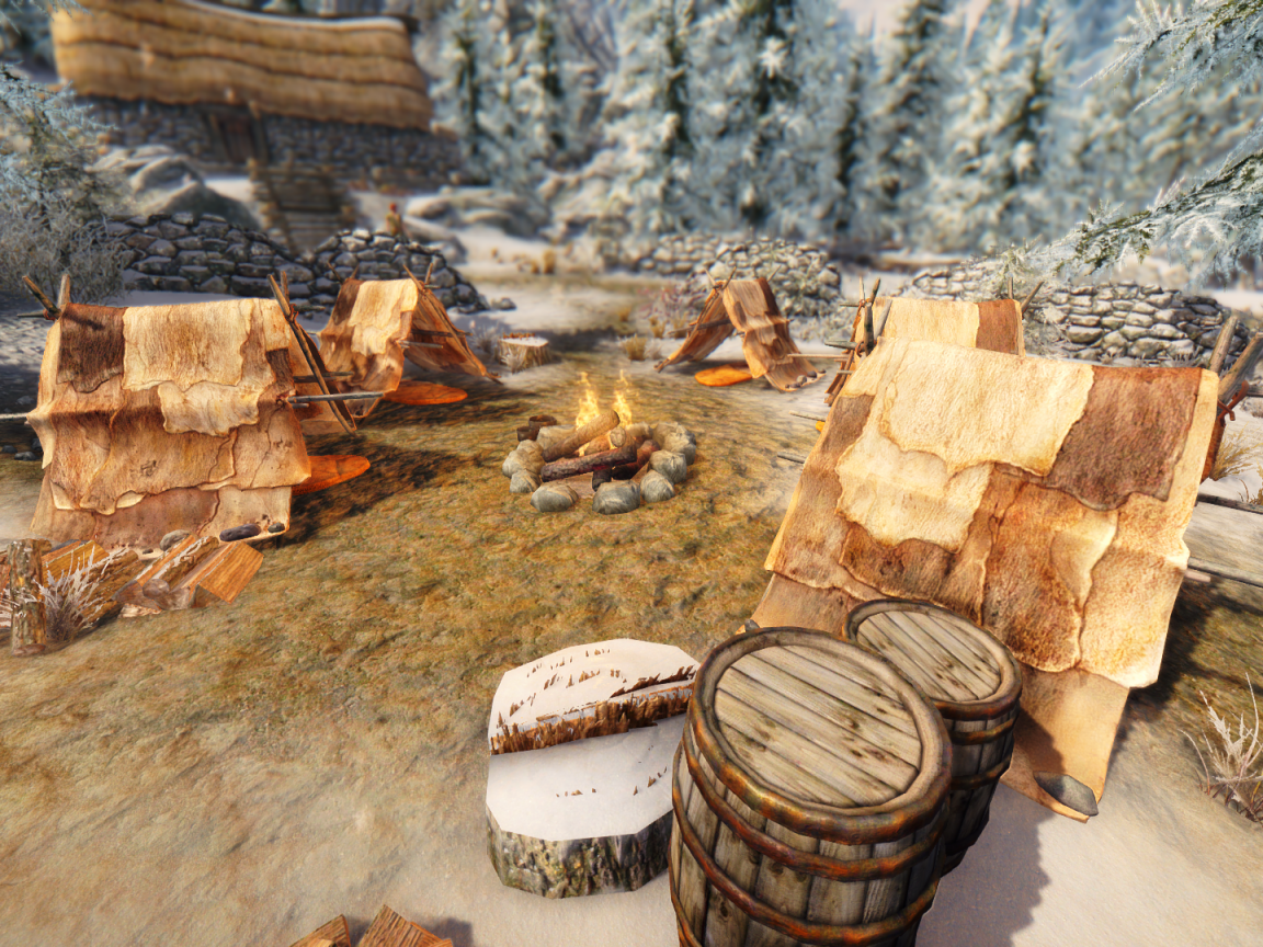 Лагерь воинов в игре The Elder Scrolls V Skyrim