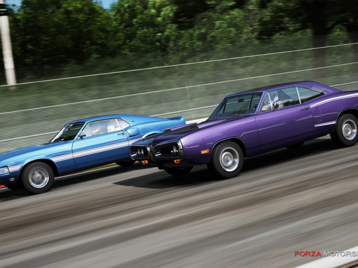 Автомобили на старте в игре Forza Motorsport