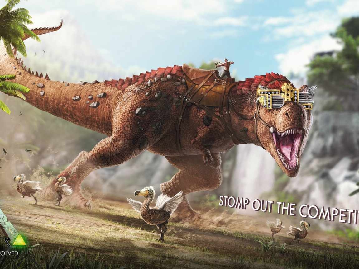 Динозавр в доспехах в игре Ark Survival Evolved