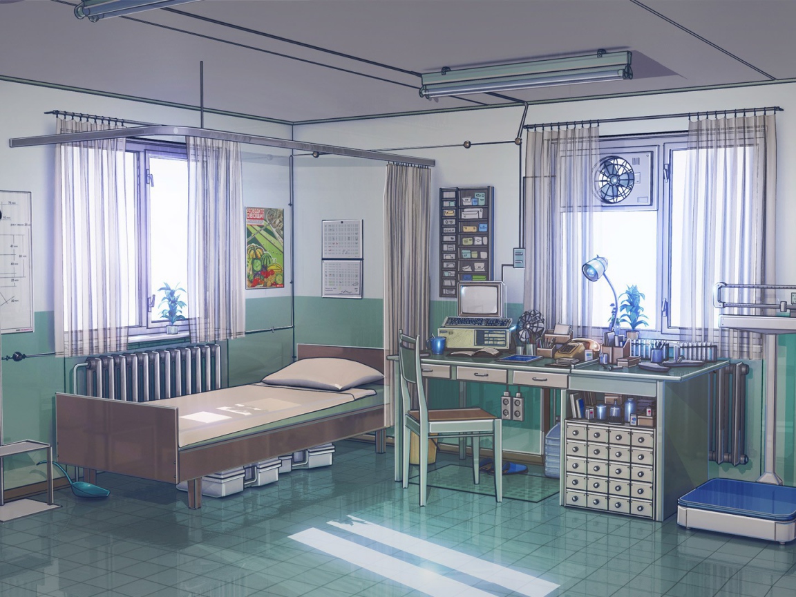 Кабинет врача в  игре Бесконечное лето