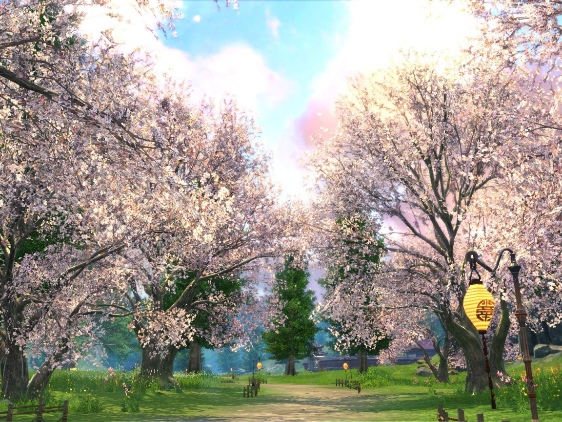 Цветущий сад в игре Blade & Soul