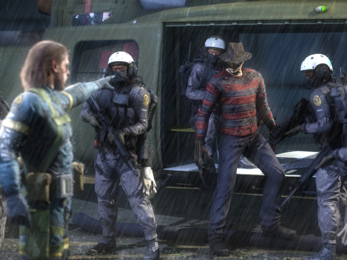 Фредди Крюгер под охраной в игре Metal Gear Solid