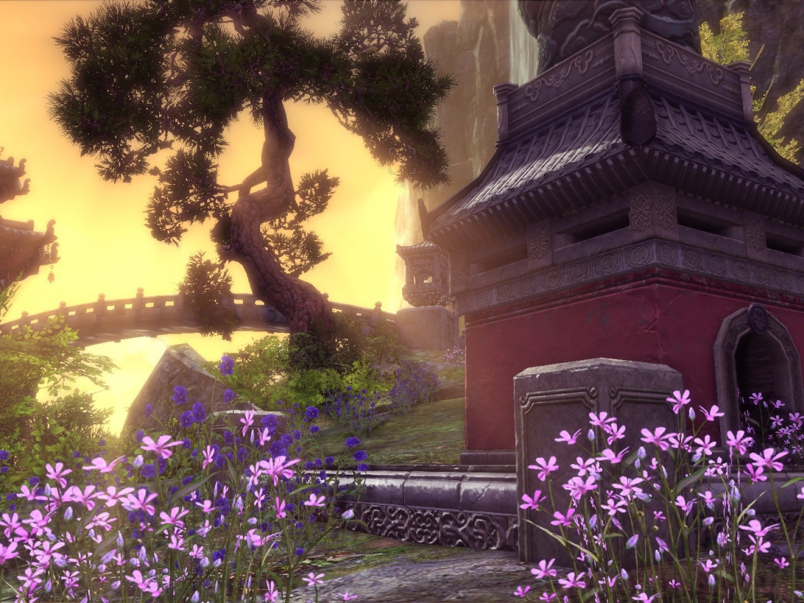 Беседка в саду, игра Blade & Soul