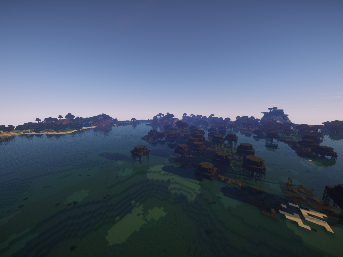 Острова посреди воды в игре Minecraft