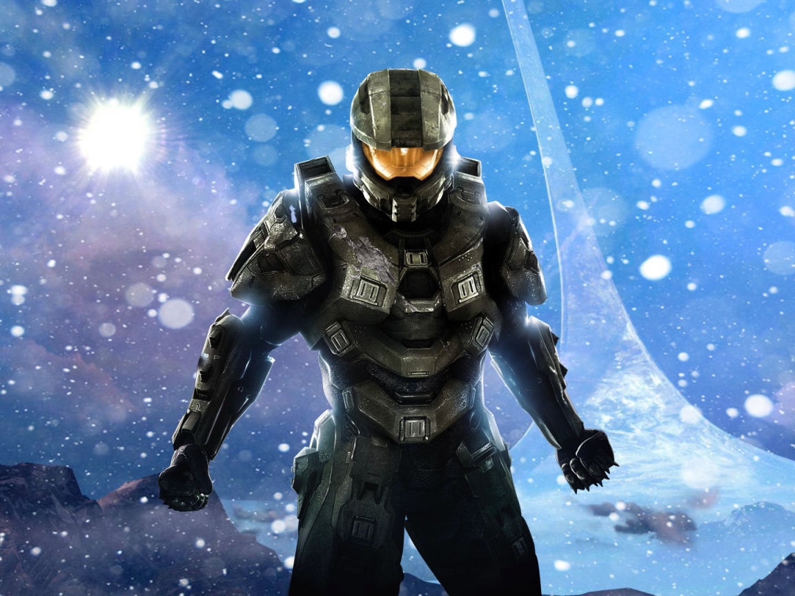 Мастер Чиф на фоне звезд