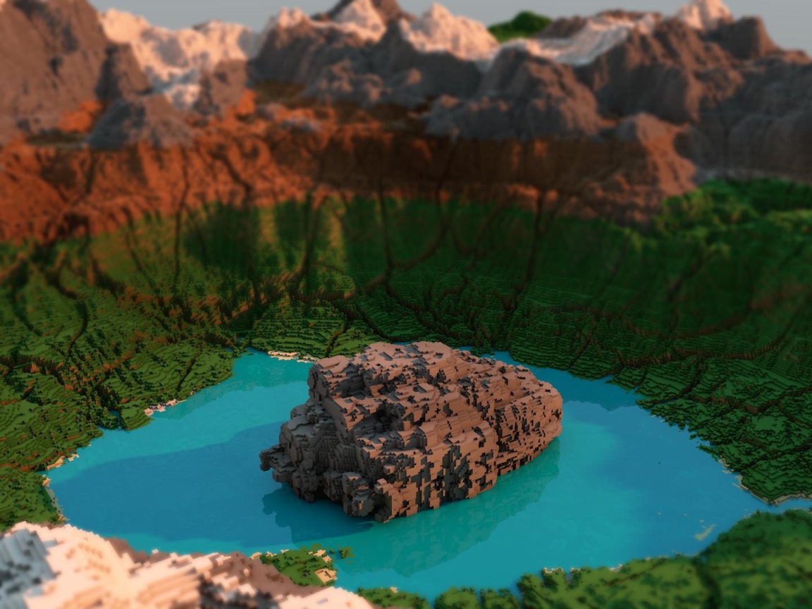 Природа каньон в стиле Minecraft