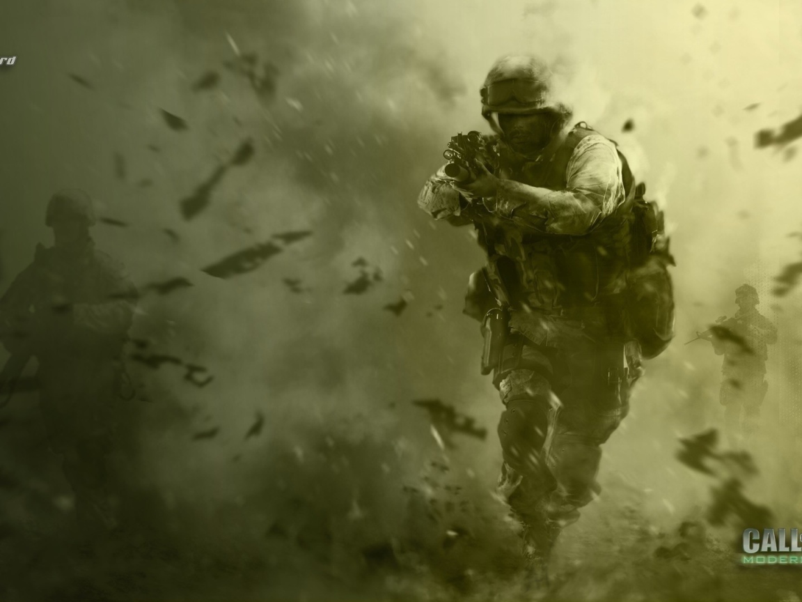 Солдат бежит в игре Call of Duty Modern Warfare 4