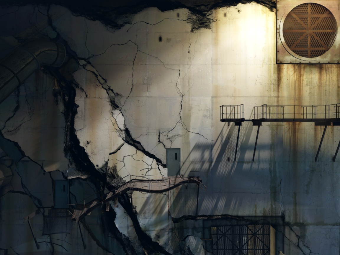 Здание старого завода, игра Portal 2