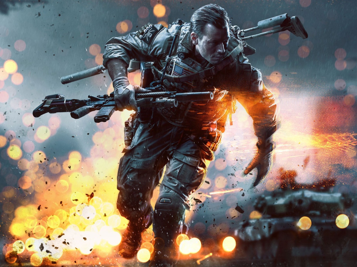 Персонаж игры Battlefield 4 со снайперской винтовкой