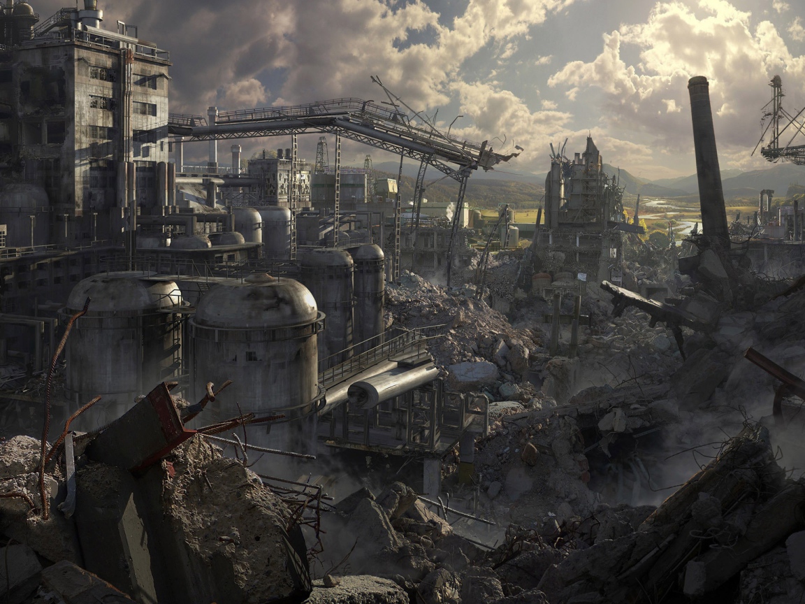 Руины большого завода