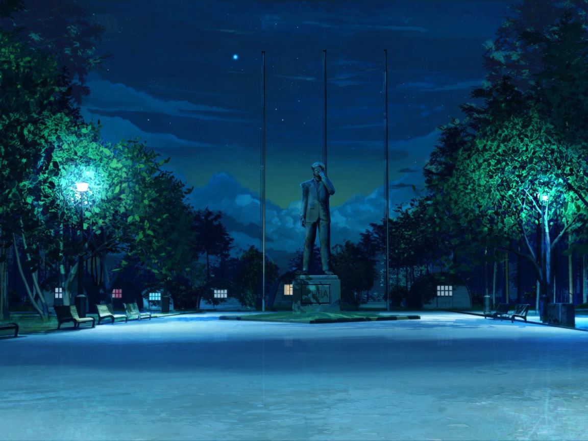 Городская площадь в игре Бесконечное лето