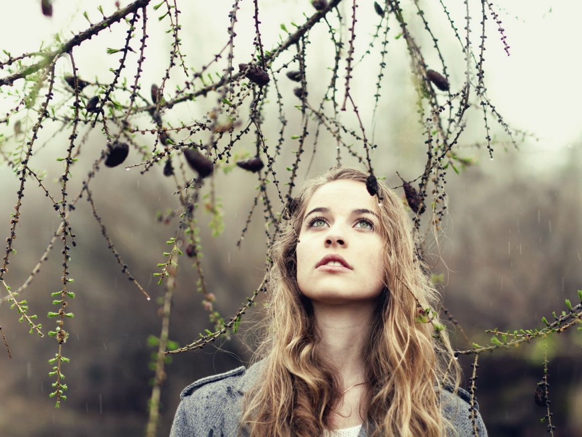 Девушка под лиственницей