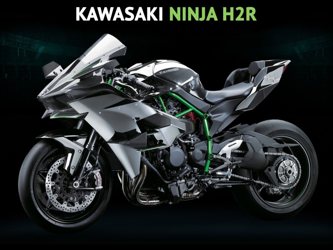 Спортивный мотоцикл Кавасаки Ниндзя, черный