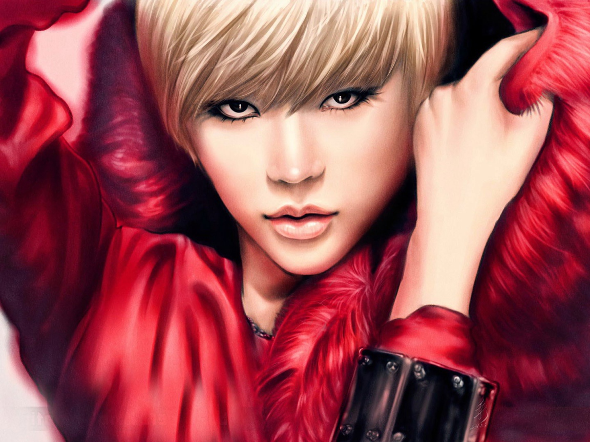 Блондинка в меховой накидке, группа Girls’ Generation