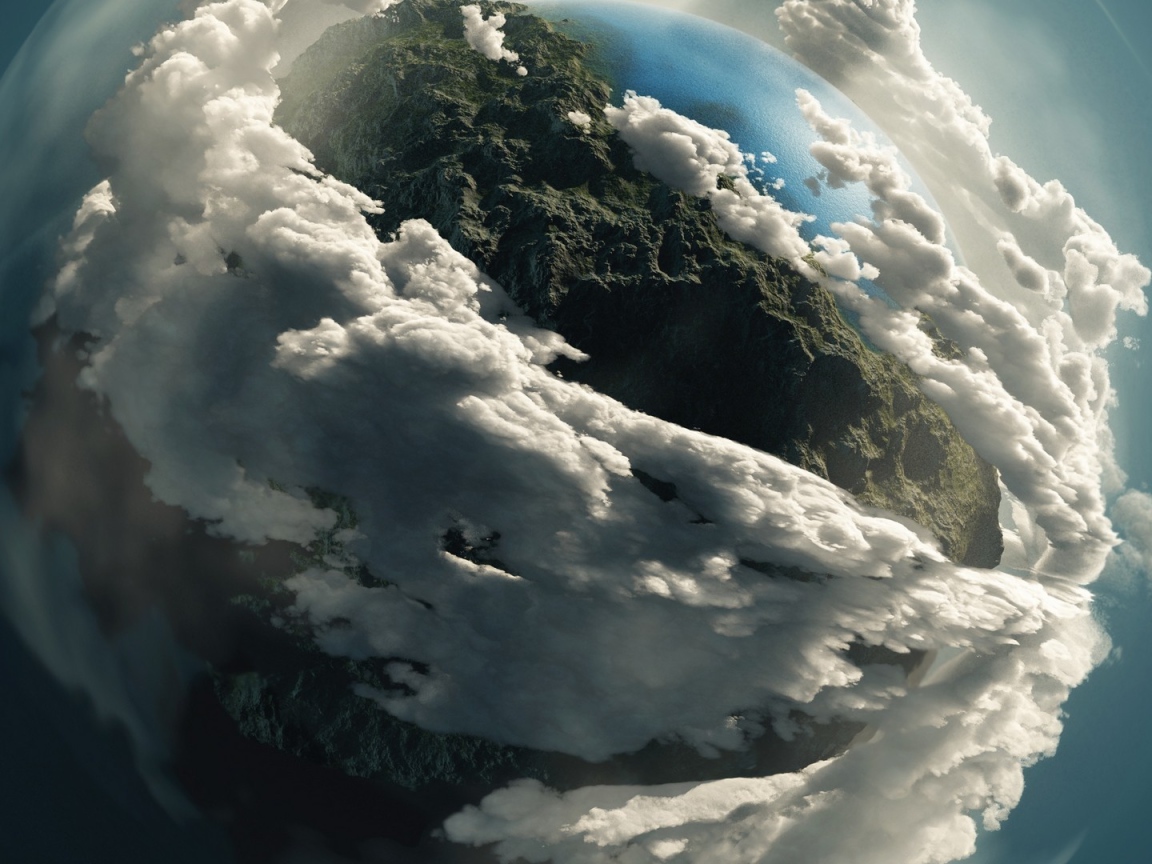 Фото острова, линза рыбий глаз