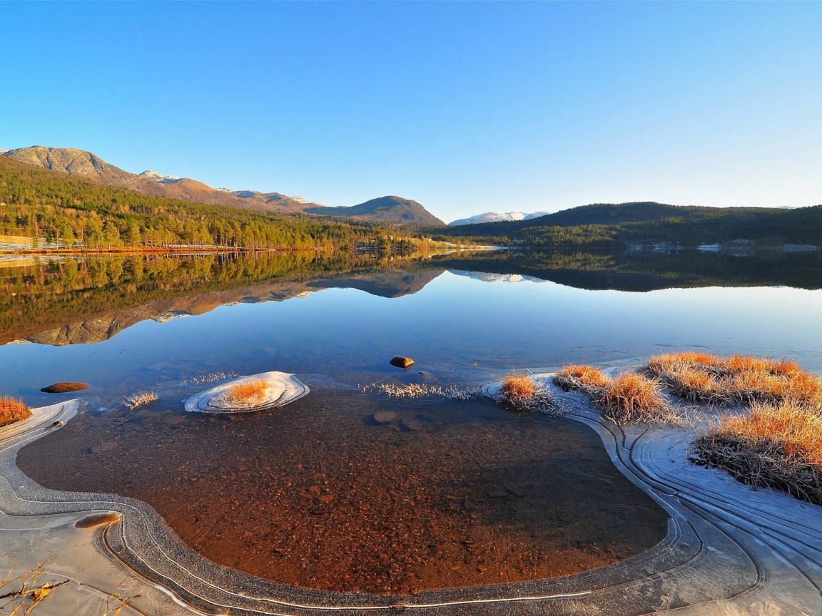 Первый лед на горном озере