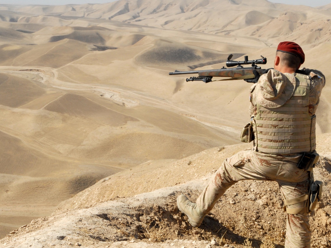 Солдат на войне в пустыне