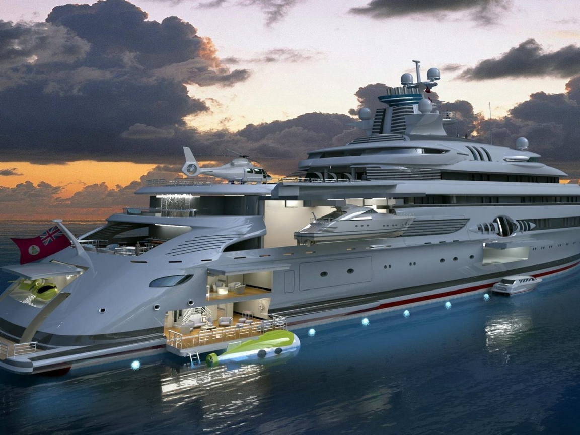 Люкс яхта в море