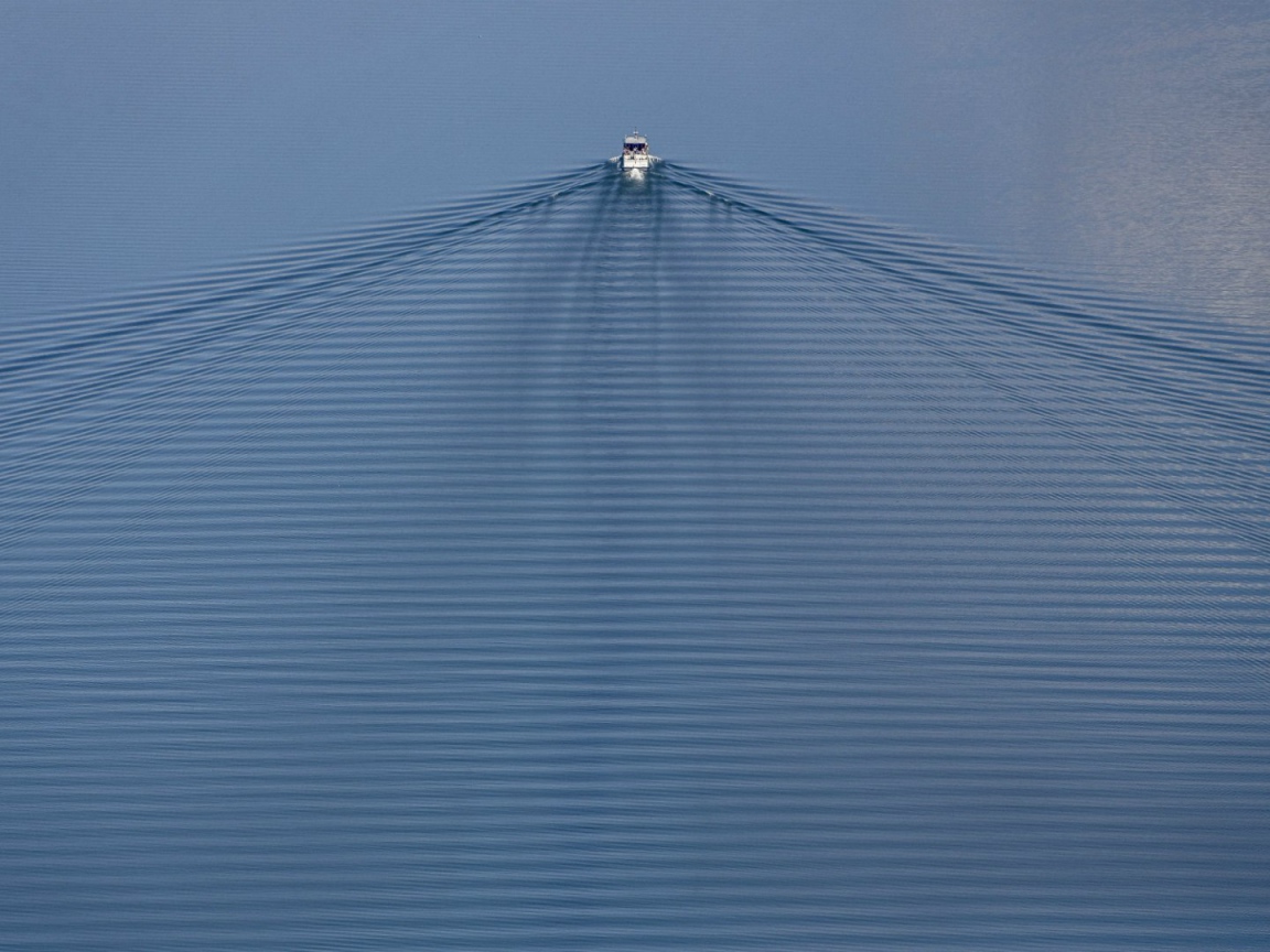Рябь воды за катером