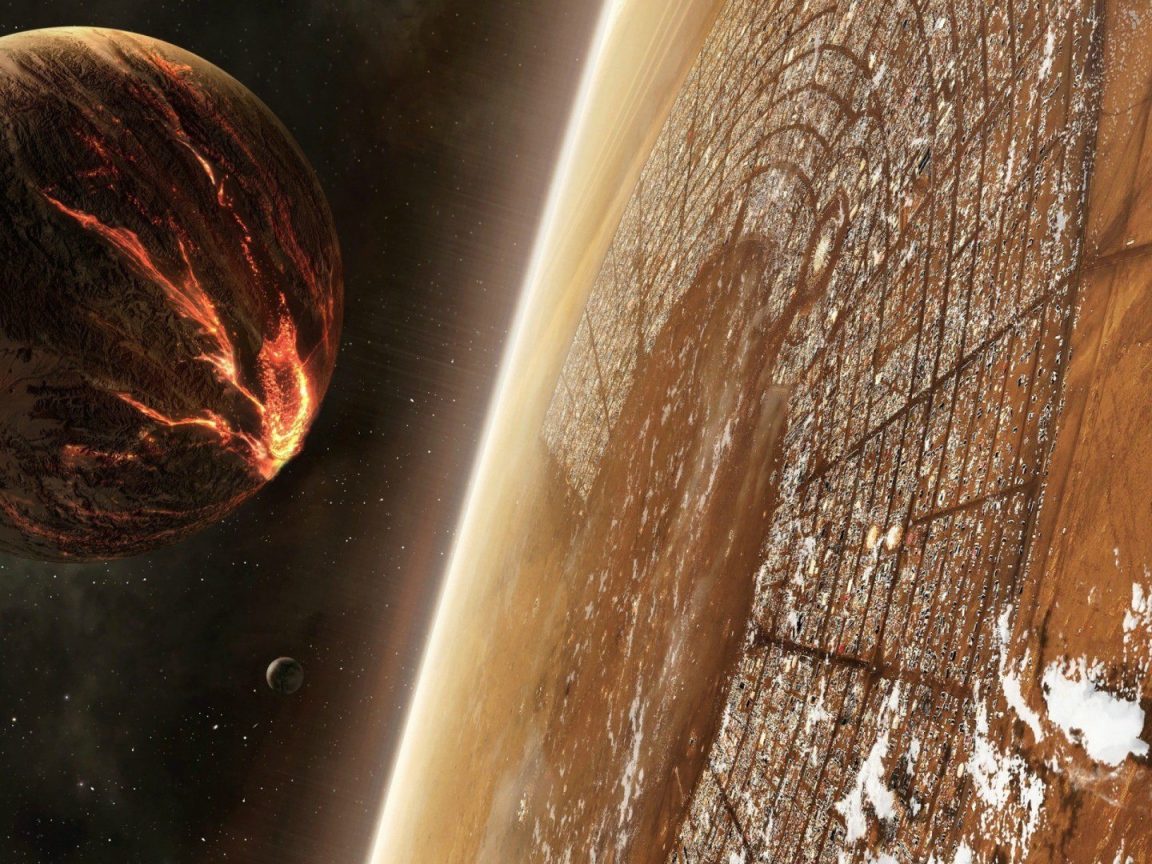 Огромный город на планете