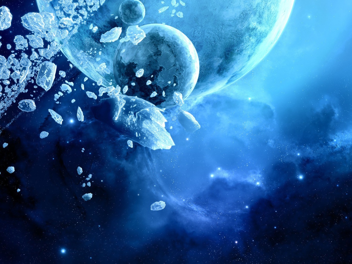 Глыбы льда в космосе