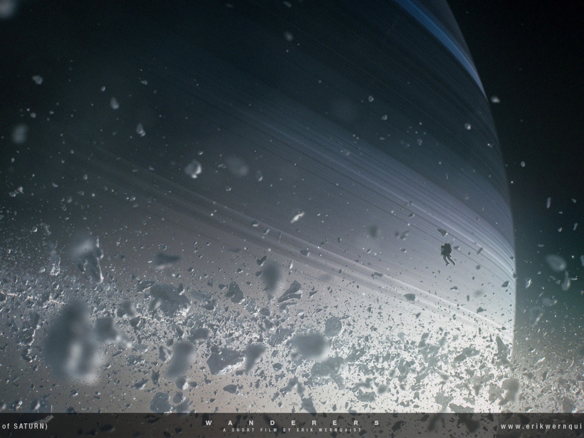 Космонавт среди камней на орбите Сатурна, фильм Wanderers