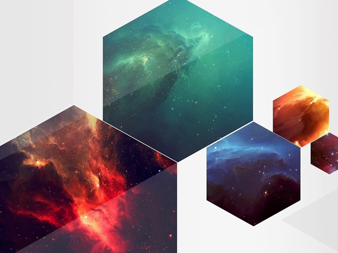 Галактики в шестиугольниках