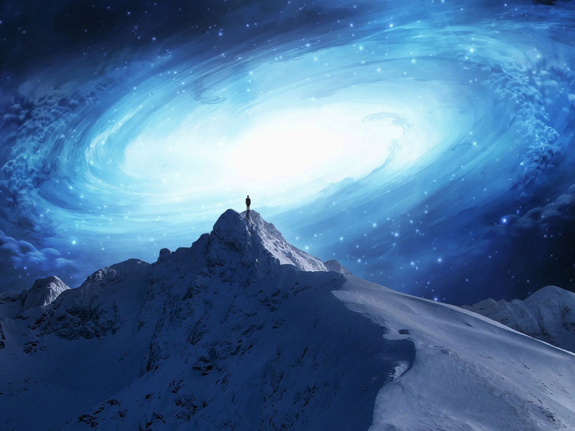 Галактика над вершиной горы