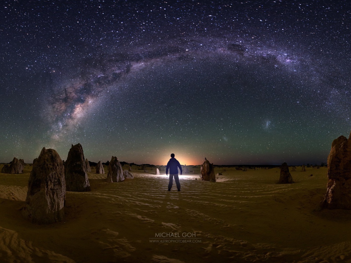 Человек смотрит на Млечный путь