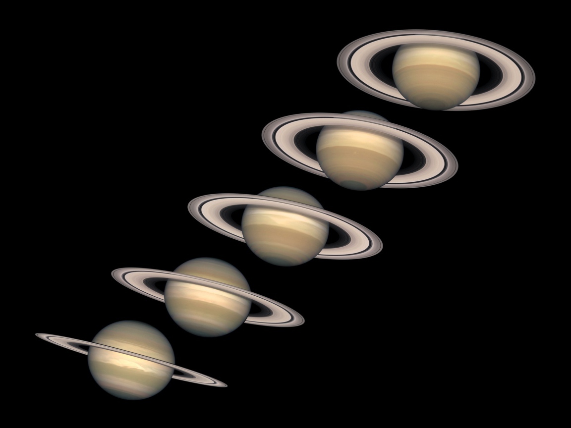 Несколько одинаковых планет на черном фоне