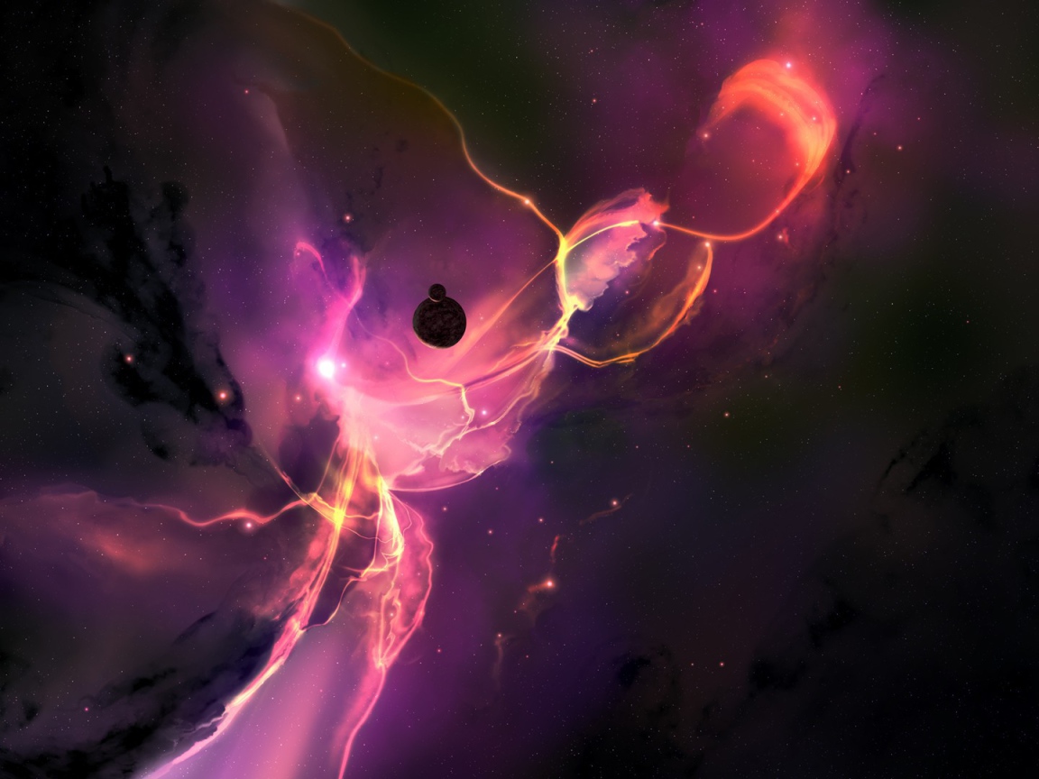 Всплеск розовой космической плазмы