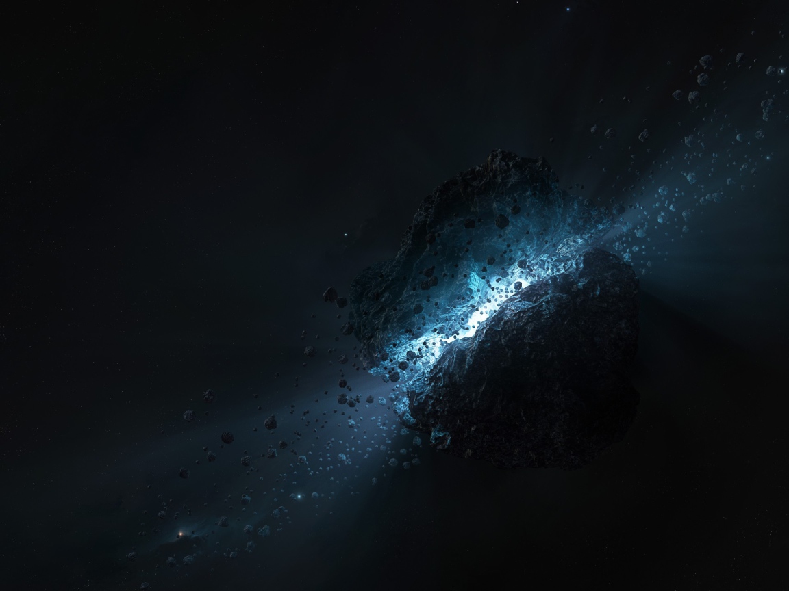 Свет внутри черного астероида