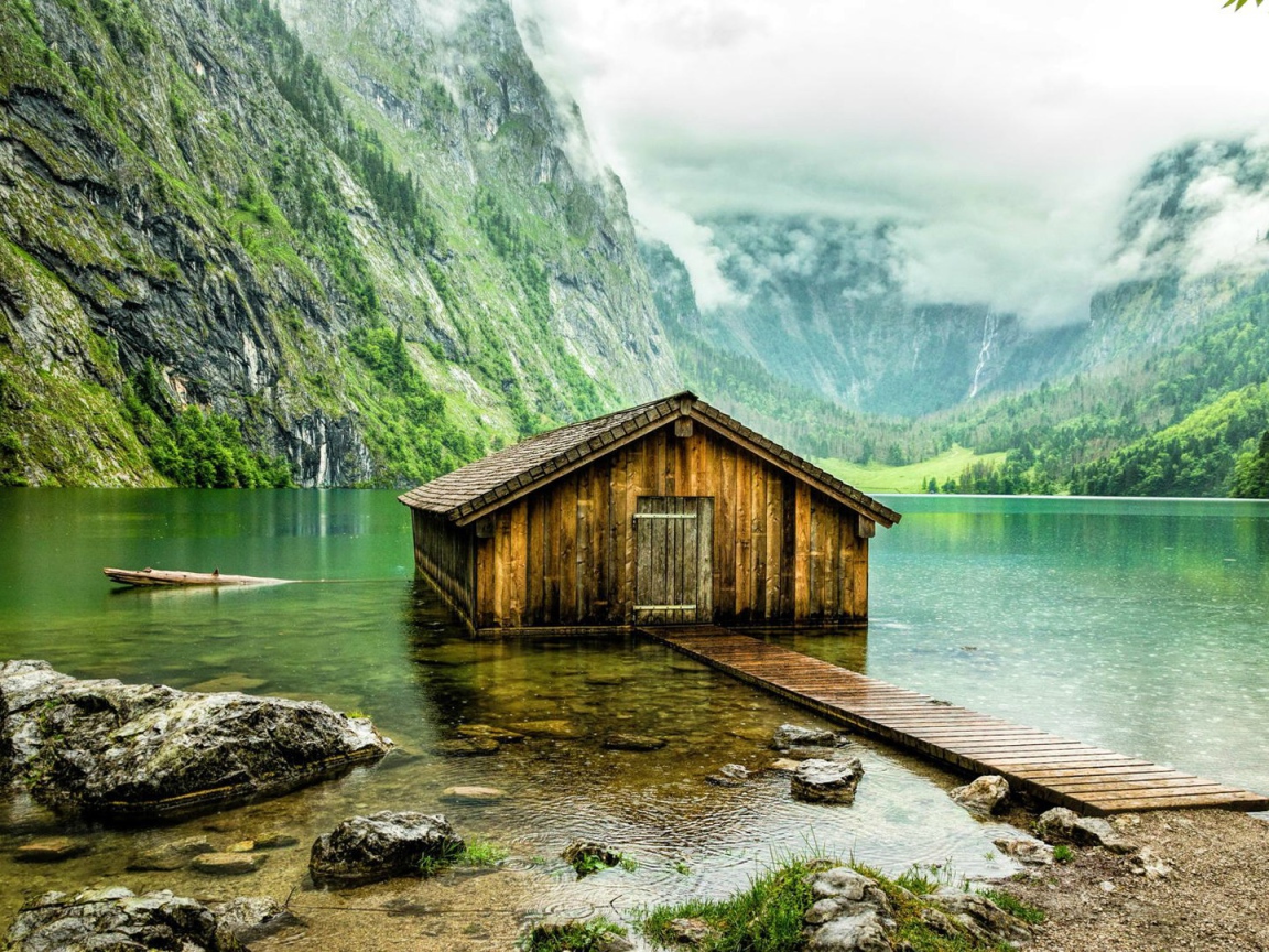 Озеро Оберси в Баварии Германия