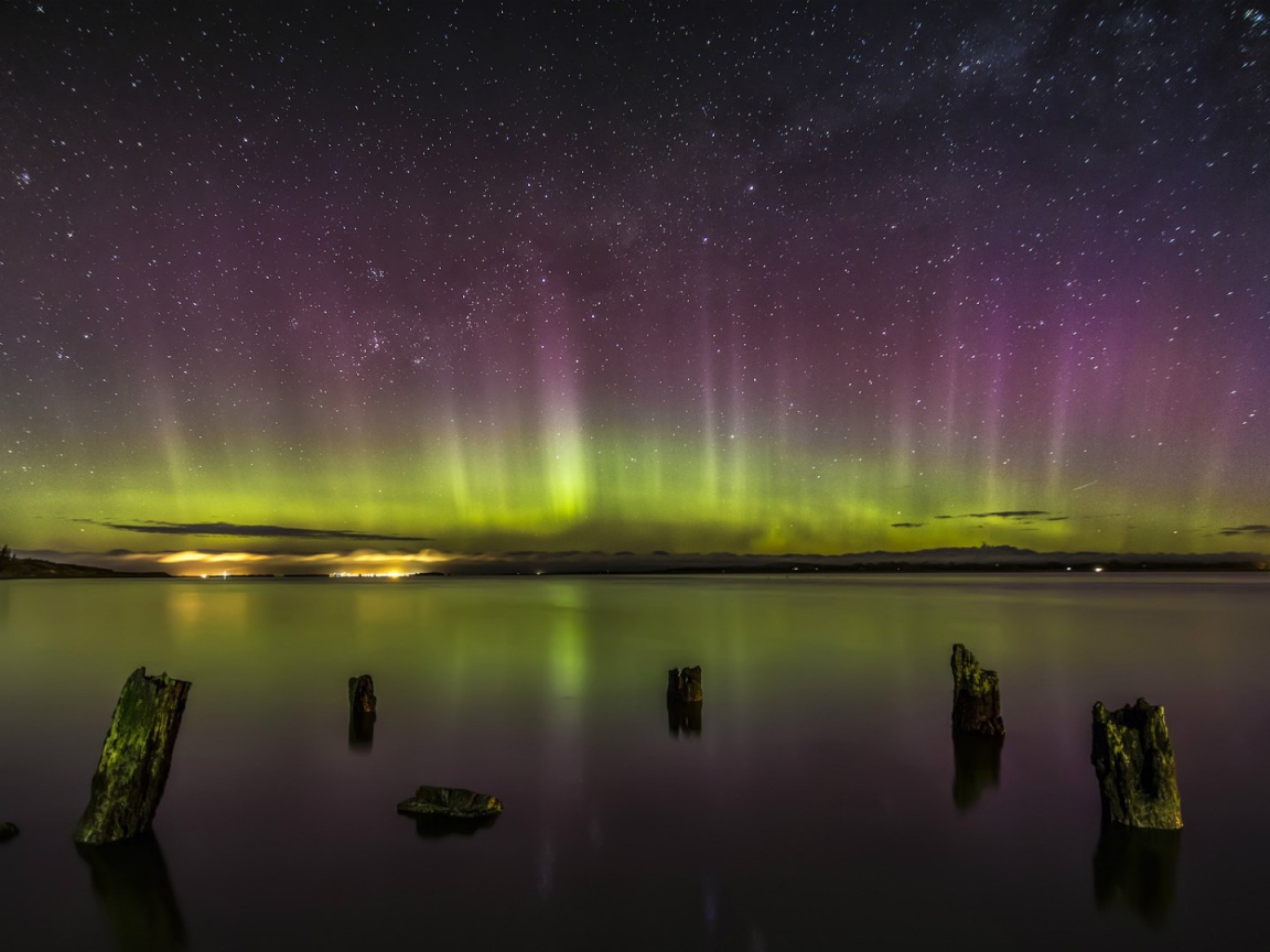 Полярное сияние в Новой Зеландии