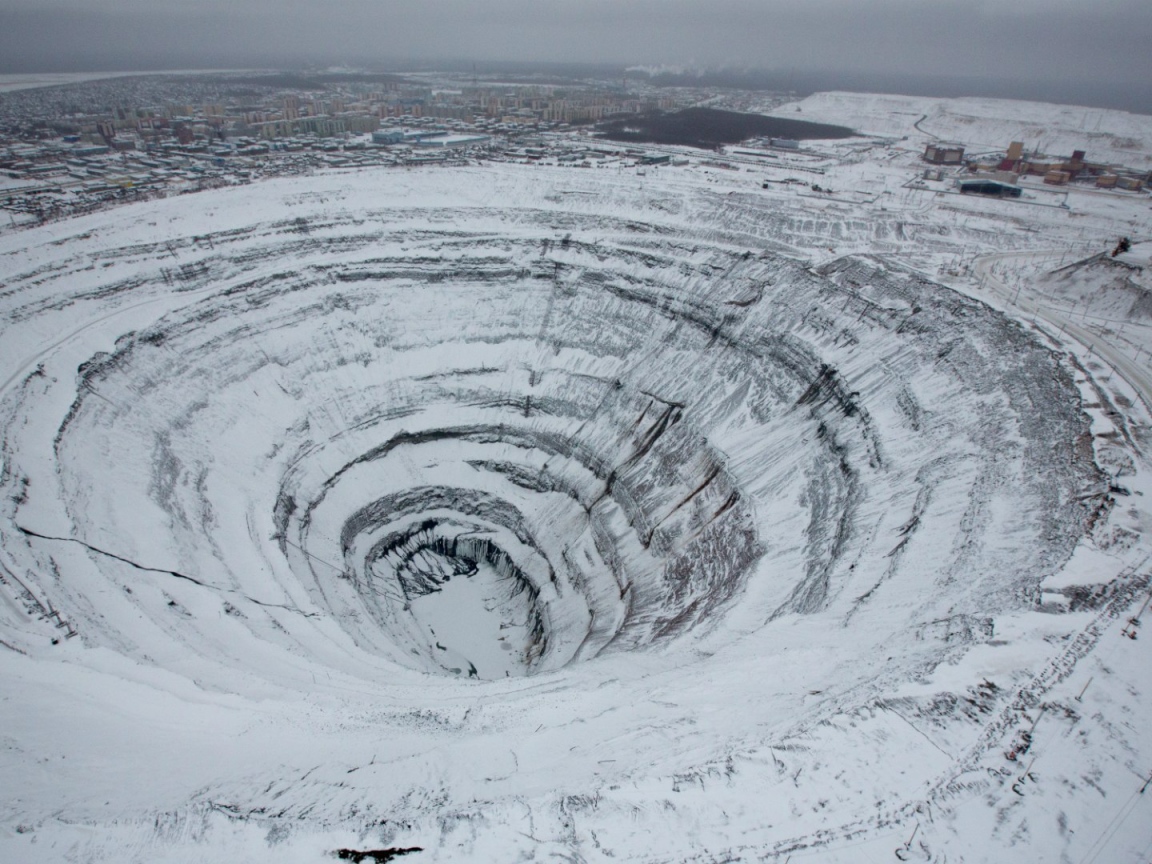 Карьер в городе Мирный,Якутия