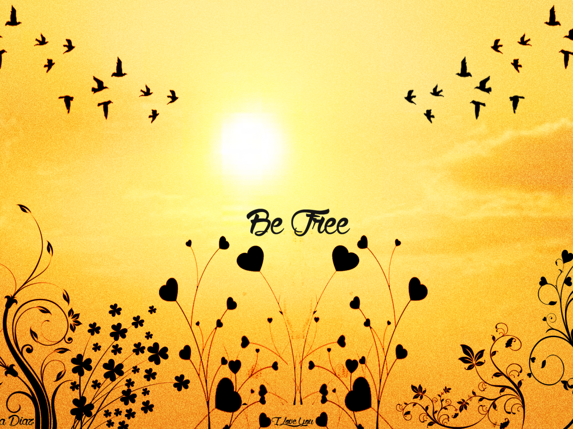 Будь свободен, желтый фон