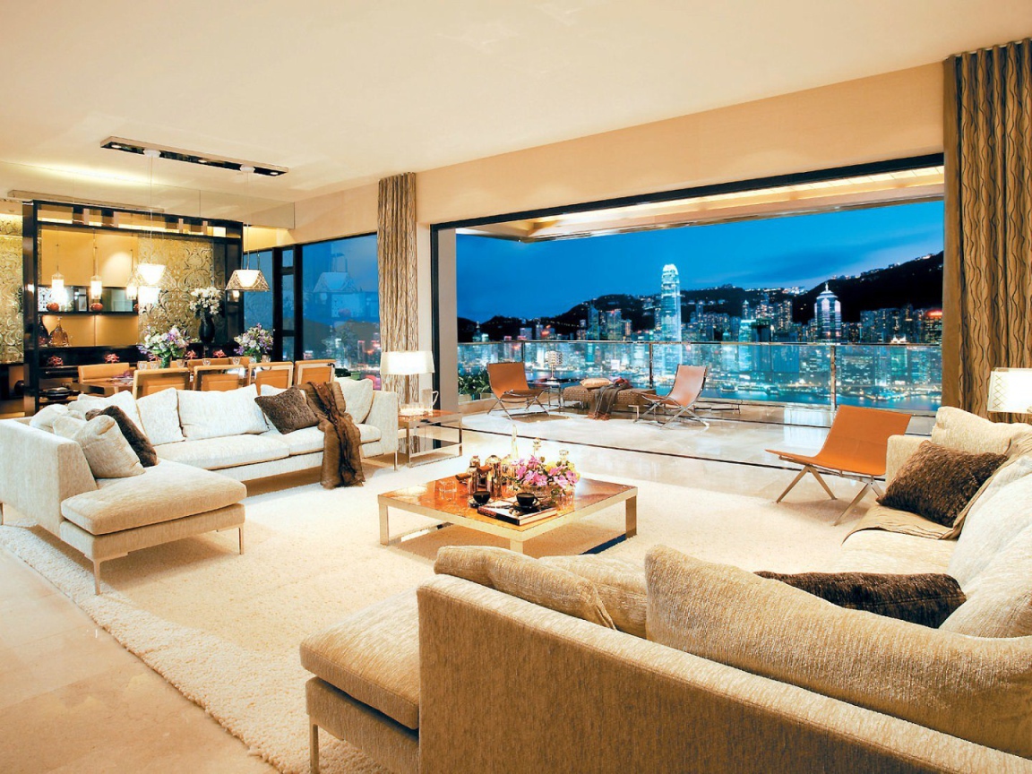 Гостиная в квартире в стиле люкс