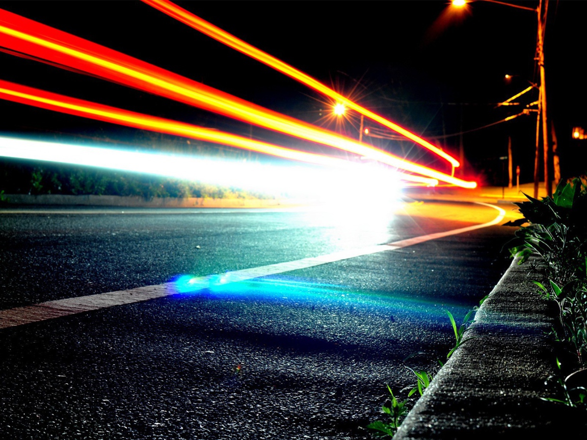 Огни уличного движения на большой выдержке