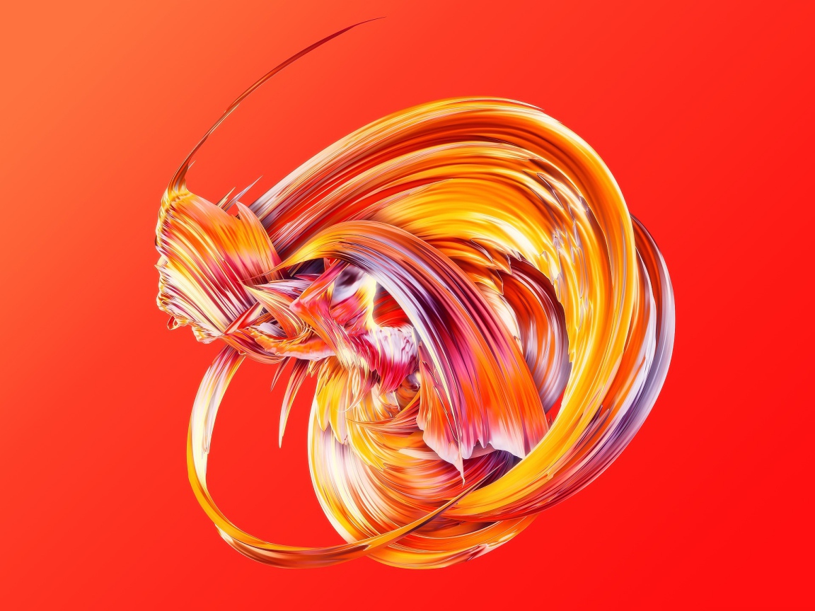 Красочные волны на оранжевом фоне 