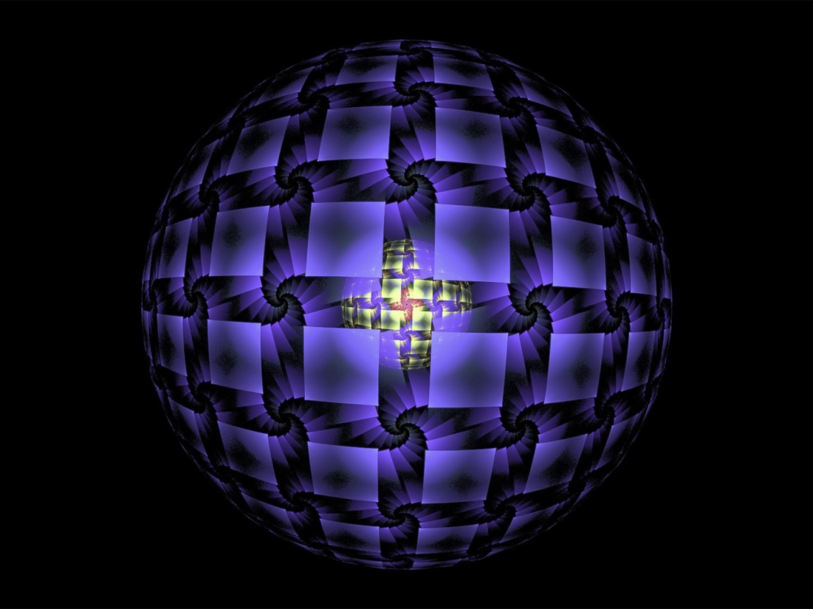 Большой сиреневый шар 3д графика 