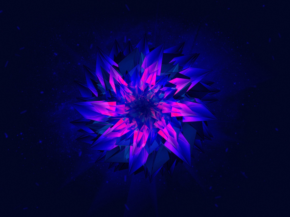 Фиолетовый абстрактный цветок на синем фоне
