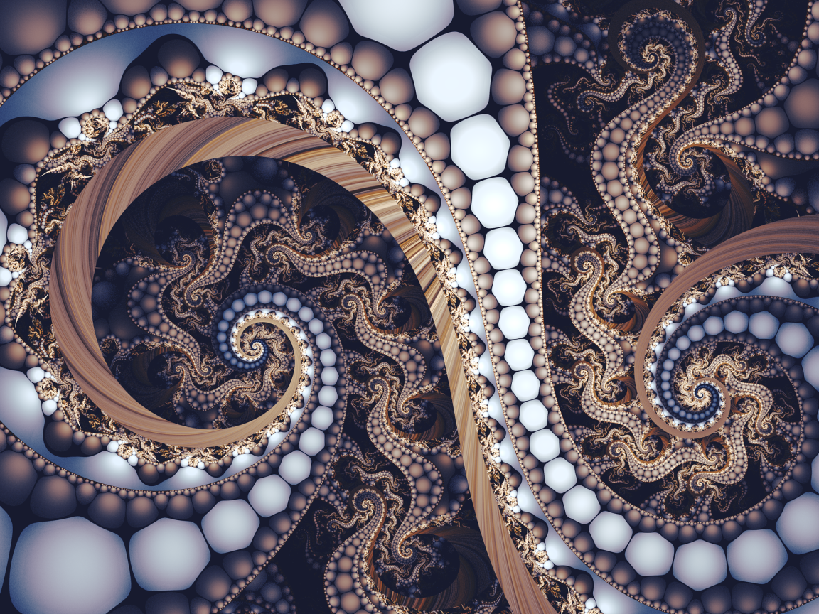 Необычный фрактальный спиральный рисунок