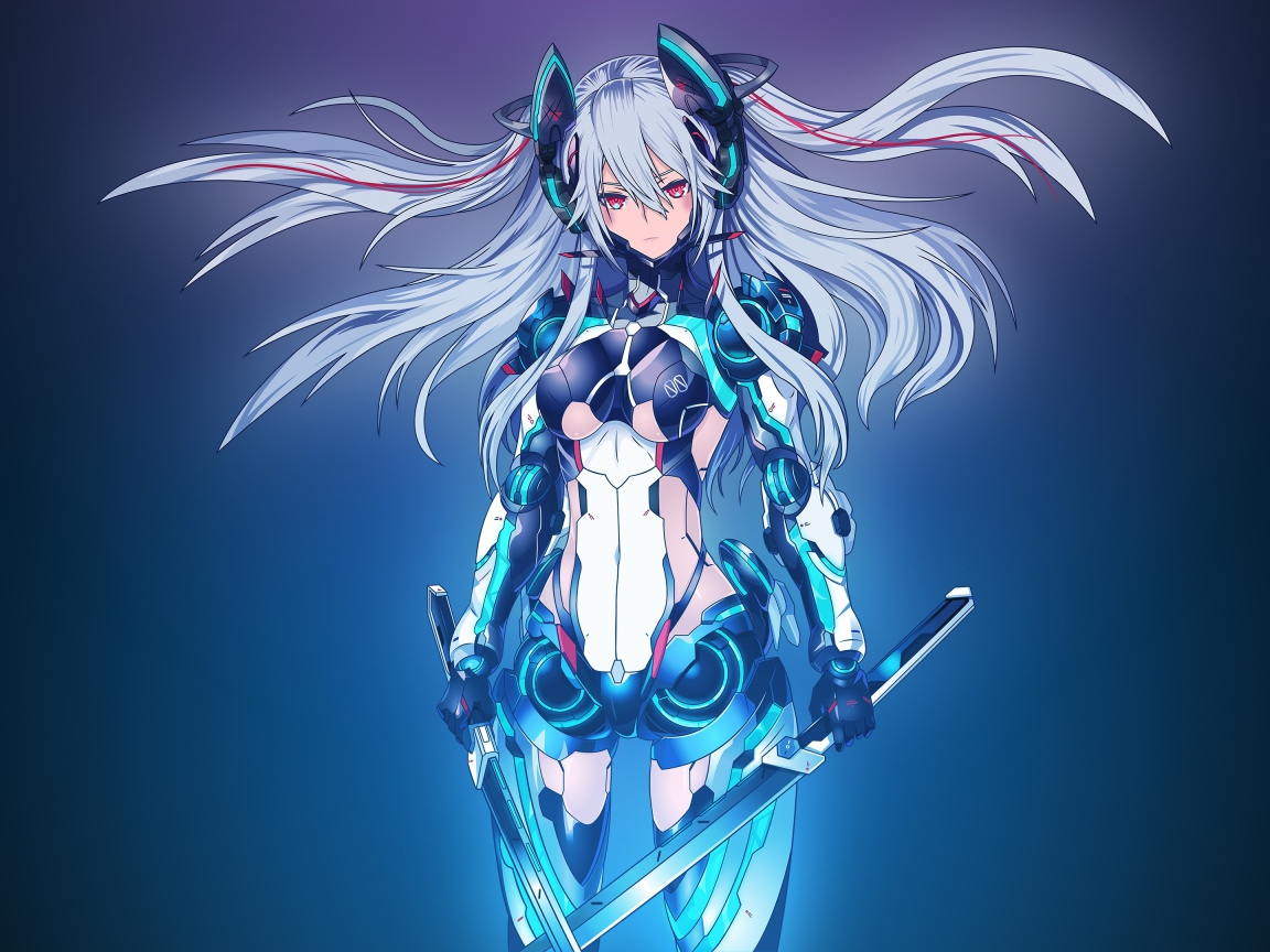 Девушка с мечами аниме 