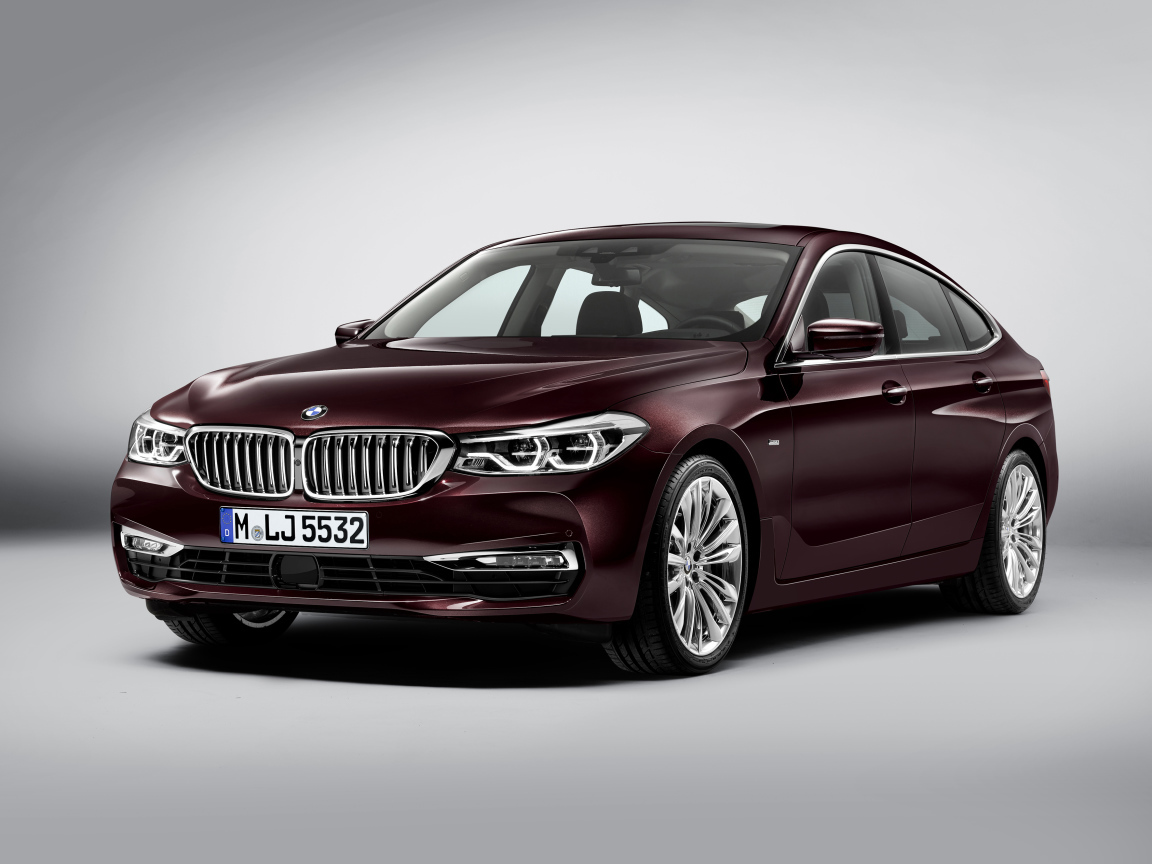 Бордовый автомобиль BMW  630d xDrive Gran Turismo, 2017