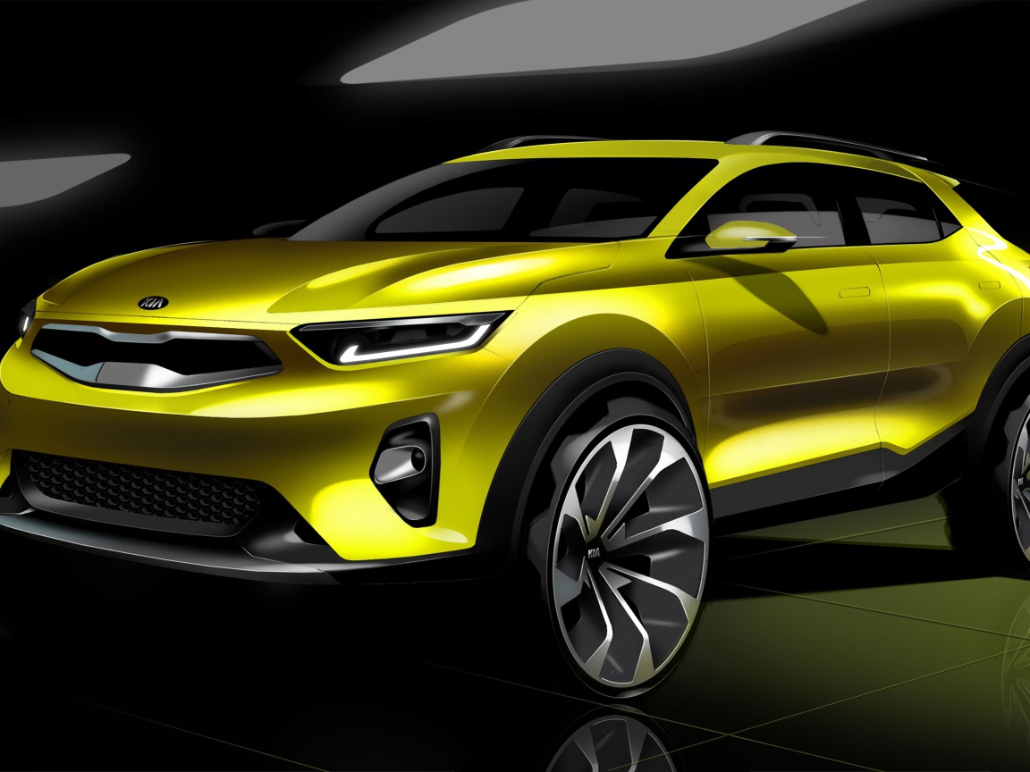 Стильный кроссовер  Kia Stonic, 2018 цвет желтый металлик