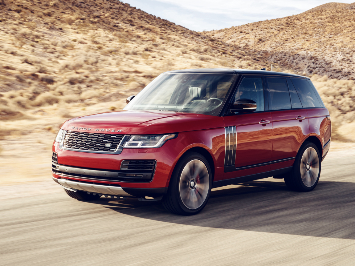 Красный стильный внедорожник Range Rover SVAutobiography Dynamic, 2018