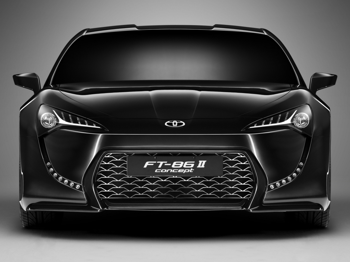 Черный автомобиль Toyota FT-86 II Concept вид спереди