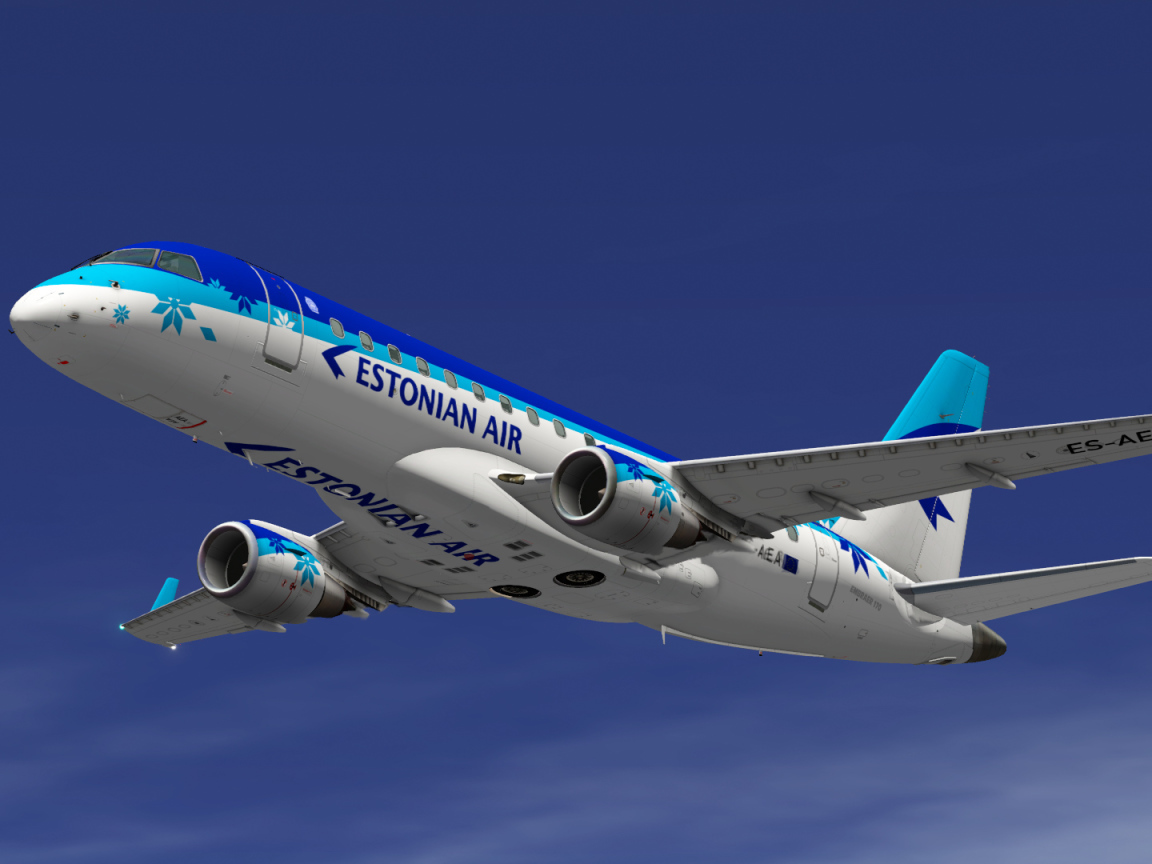Полет Embraer 170 эстонской авиакомпании Estonian Air 