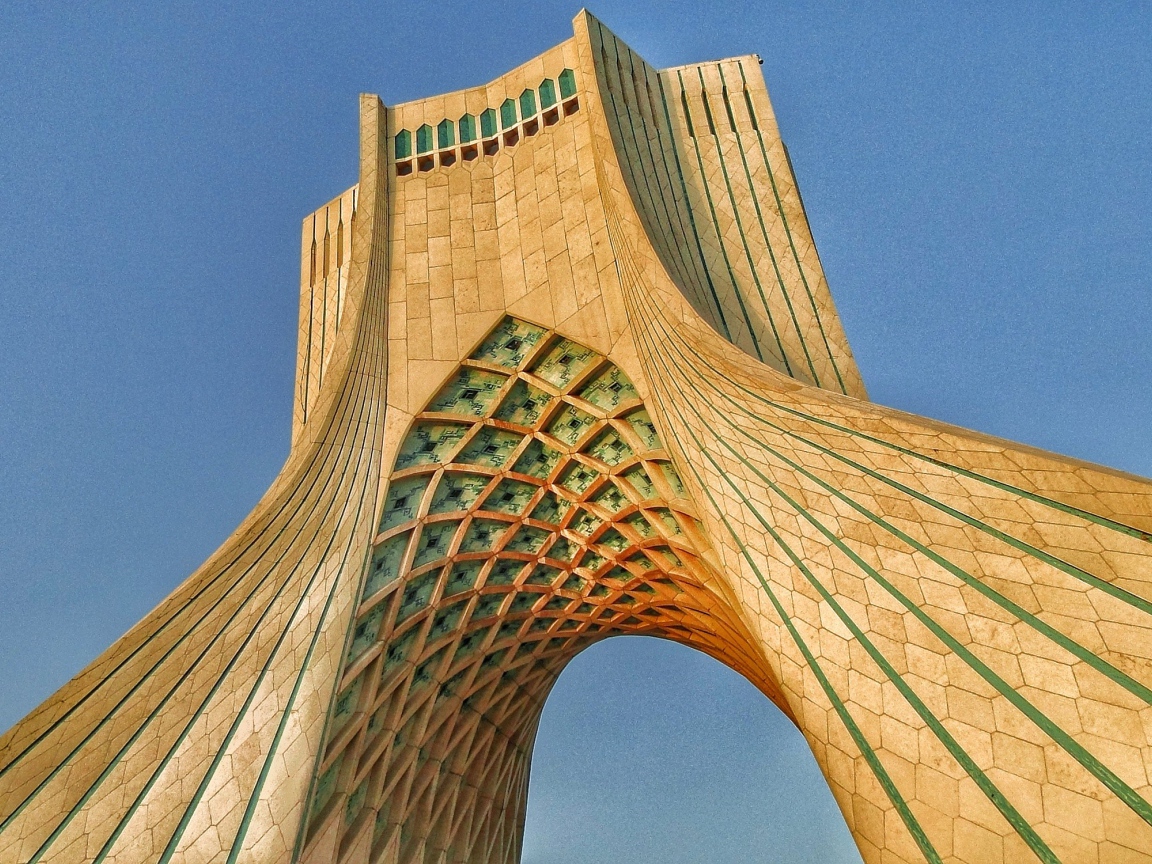 Красивая башня Азади город Тегеран 