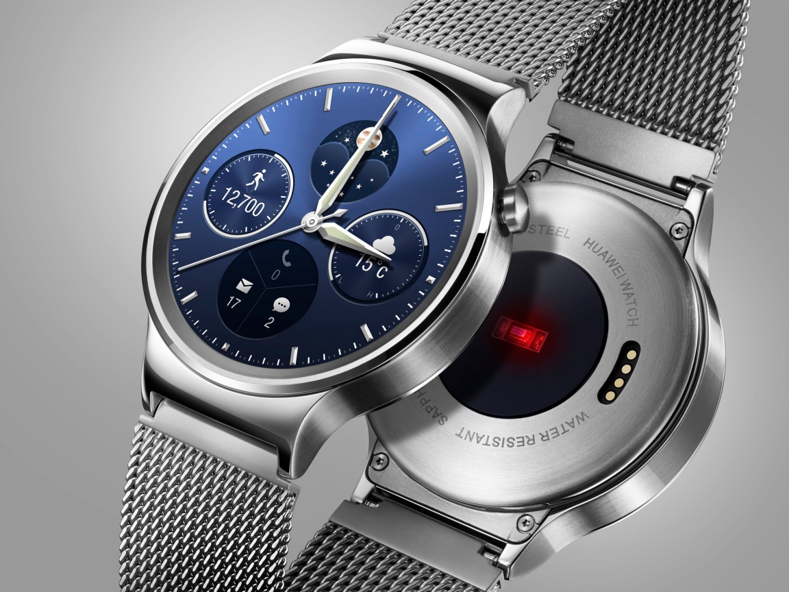 Умные часы  Huawei Watch 2 на сером фоне, 2017